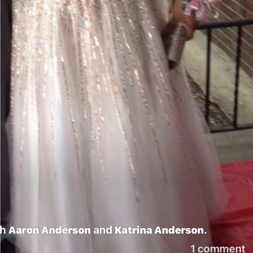 Elegant Gold and Pink Evening Gown / prom dresses
